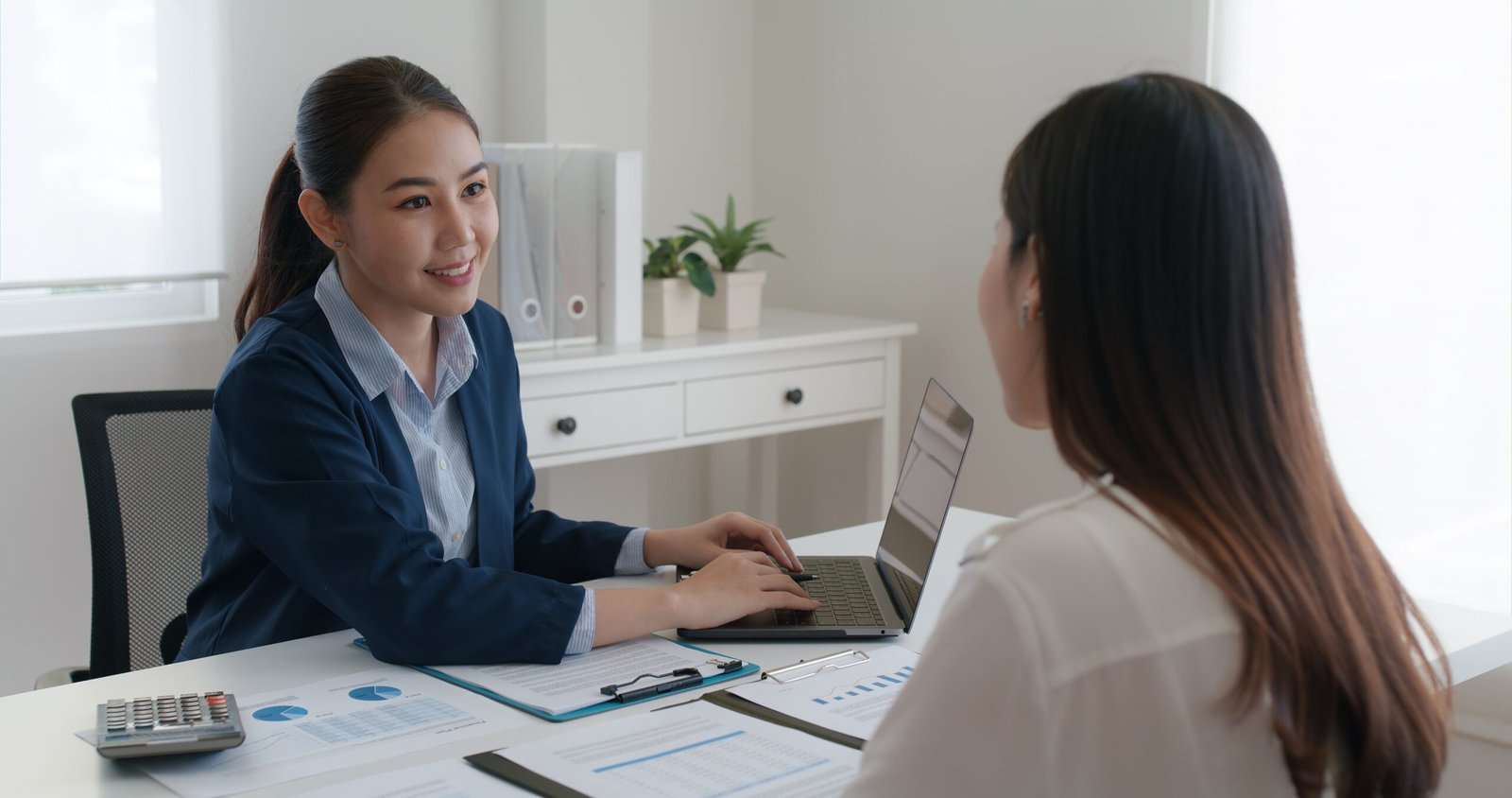 Contract staffing consultant with client